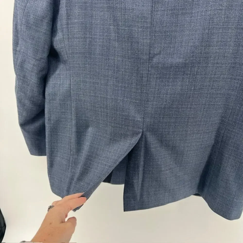 Lauren Ralph Lauren Wool Silk Blazer Sport Coat Mens 44R Heather Blue Two Button